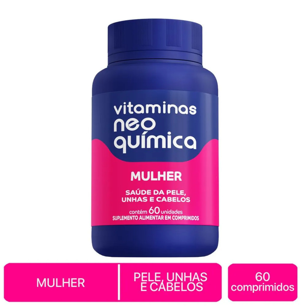 Neo Química Mulher Vitamina para Pele, Cabelos e Unhas 60un em Oferta na Shopee
