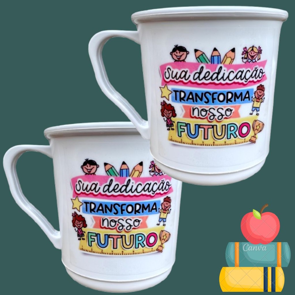 20 Caneca mensagem bonita professor professora lembrancinha criativo mimo escola colegio creche