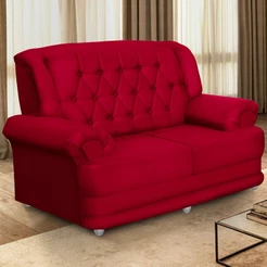 Sofá 1,50m 2 Lugares Suede Filadélfia Vermelho
