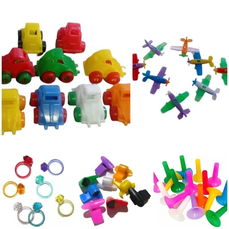 KIT 50 MINI BRINQUEDOS 5 MODELOS DIFERENTES 10 CALHAMBQUE+10 AVIAO+10 ANEL+10 APITO JUIZ+10 CORNETA FESTAS PRENDA em Oferta na Shopee
