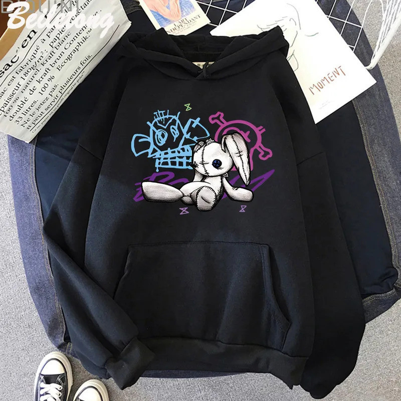 Arcane Jinx Macaco  Coelho Streetwear Unisex Mulheres Vestuário Graffiti Grunge Estilo Kpop Roupas