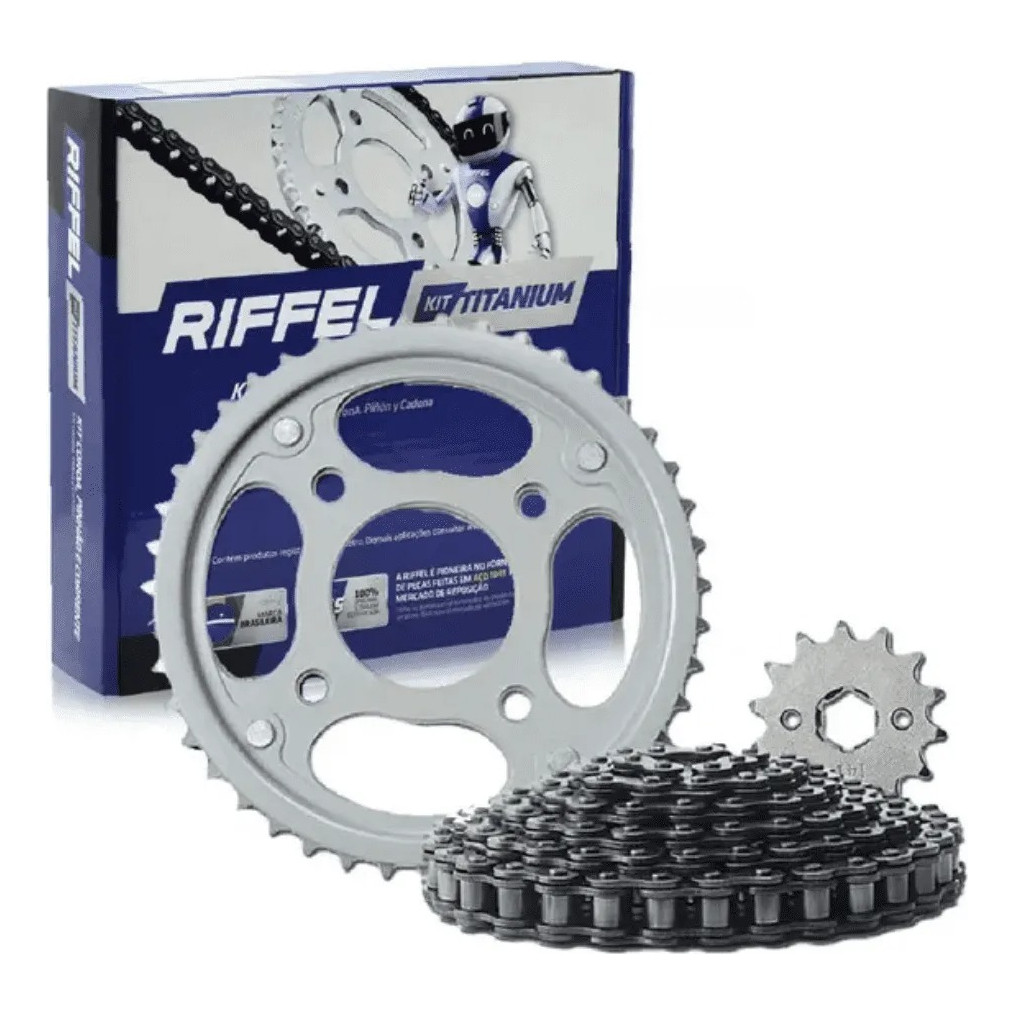 Kit Quite Relação Transmissão Tração BIZ 110i 2016 à 2024 BIZ 125 2005 à 2026 Original Riffel