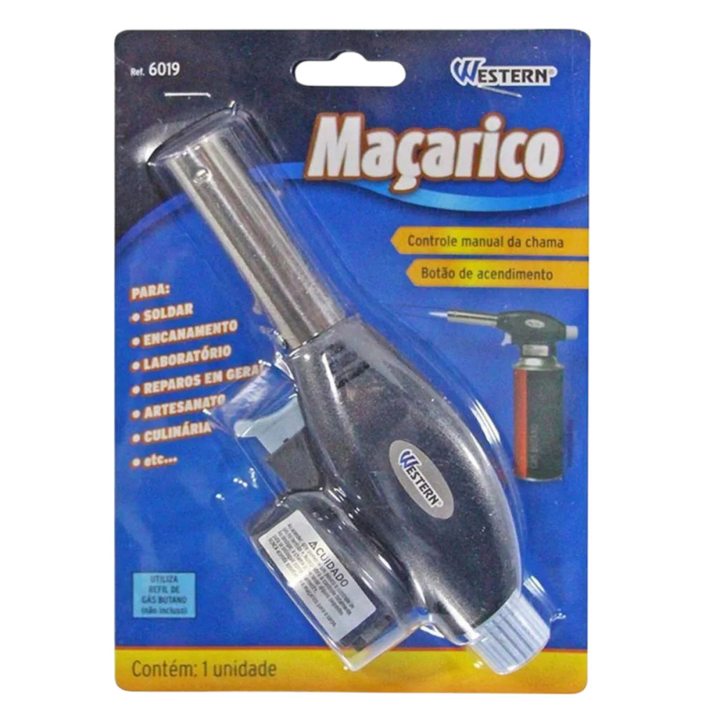 Mini Maçarico A Gás Regulador Recarregável Botão Automático