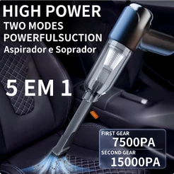 Alta Potência Aspirador e soprador De pó sem fio Portátil Potente 5 em1 para Automotivo/Carro e Casa