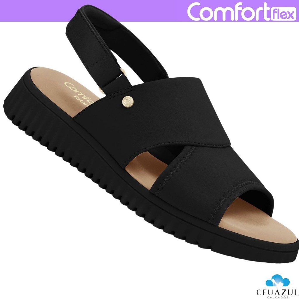Sandália Feminina Comfortflex Total Care lycra Conforto em Oferta na Shopee