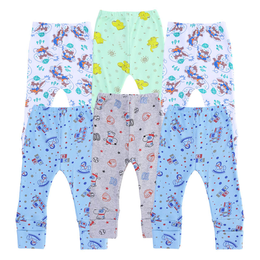 Kit Mijão Bebê Suedine Estampado Vira Pé - 6 Peças em Oferta na Shopee