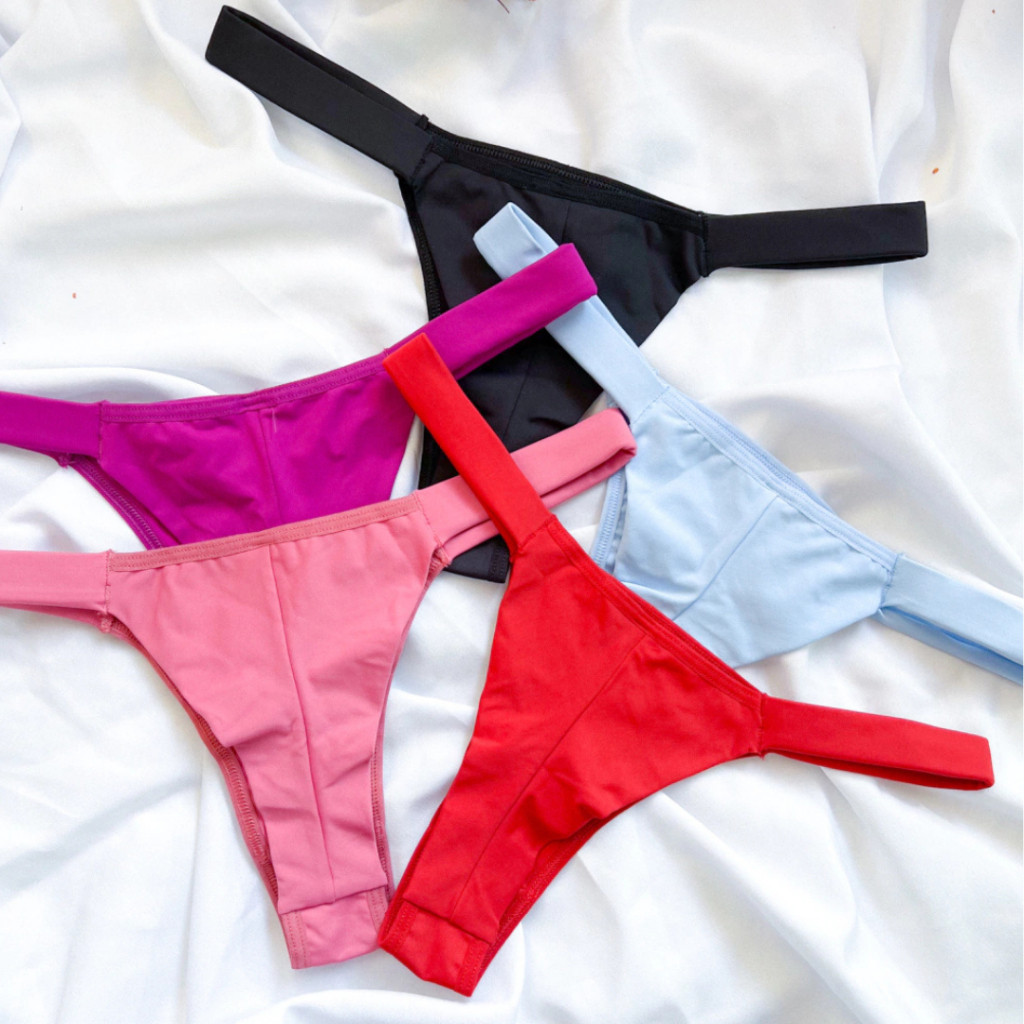 Kit C/5 Unidades Calcinha Feminina Fio Dental Fio Duplo Lingerie Sexy