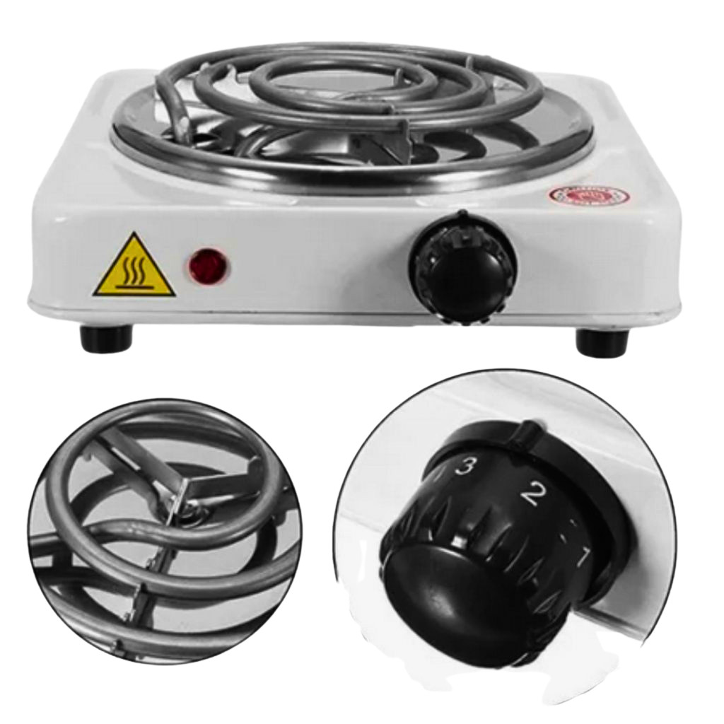 Fogão Fogareiro Elétrico Portátil 1 Boca 1000w 220v Controle de Temperatura Ajustável Útil Eletro