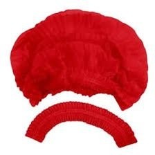 Touca C/ Elástico Descartável TNT 100 Und ANVISA - Vermelha