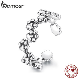 Bamoer 925 Prata Esterlina Anel Filhote De Cachorro Pata Impressão Ajustável Design Jóias Presente Feminino em Oferta na Shopee