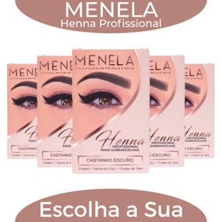 Henna Sobrancelha Menela Profissional 2,5 g Com Fixador - Escolha a Sua Cor em Oferta na Shopee