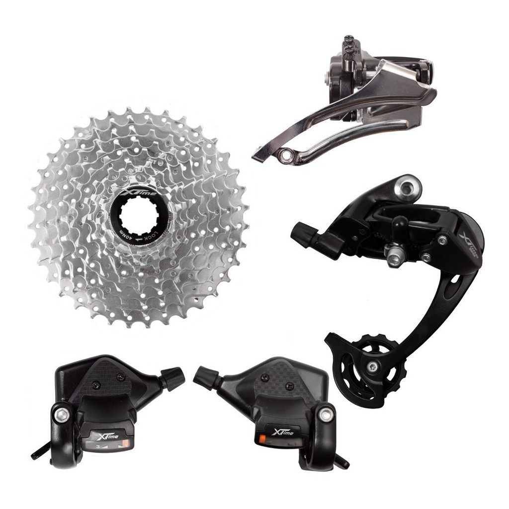 Kit Grupo Para Mtb 27v Xtime 3x9v Com Cassete 36 Dentes