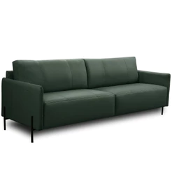 Sofá 4 Lugares Para Sala Living Industrial 264cm Italy L06 Couro Verde Escuro - Lyam Decor
