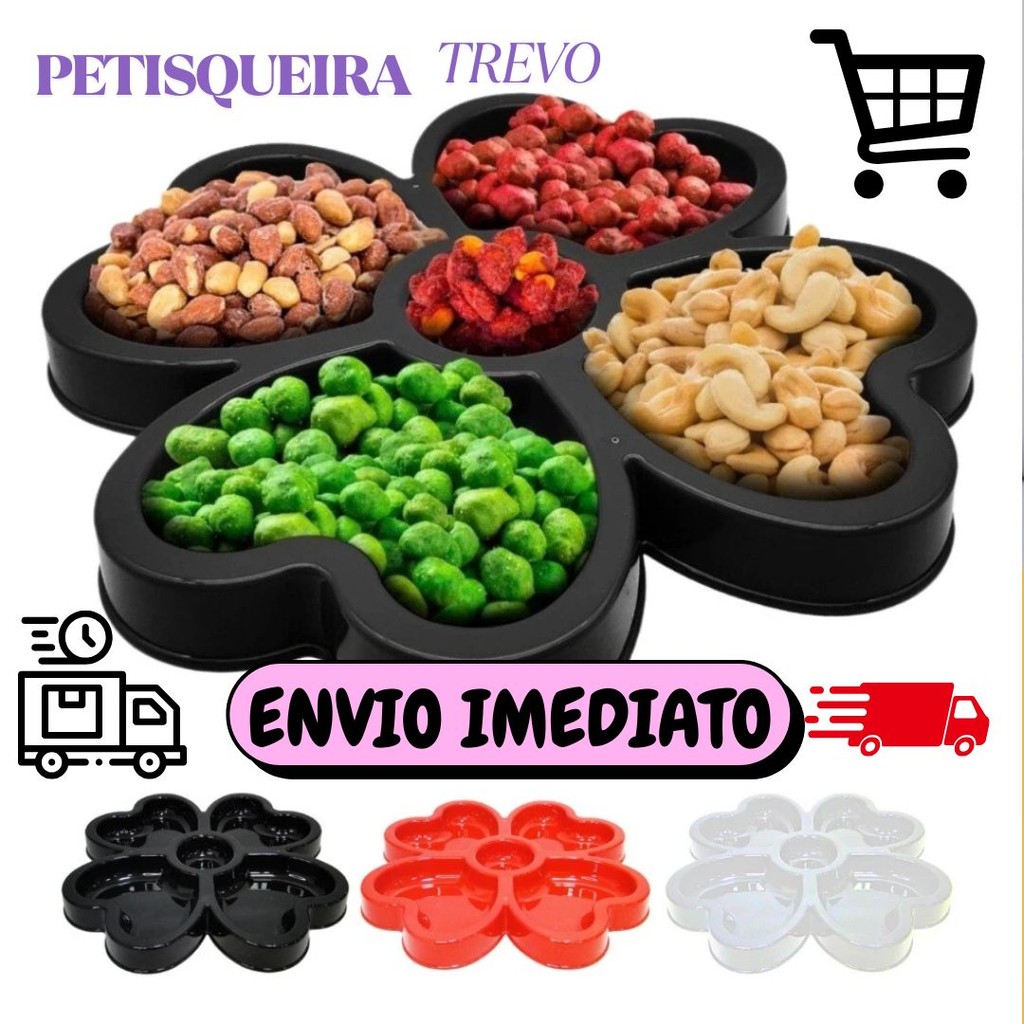 PETISQUEIRA DE PLASTICO TREVO C/5 DIVISORIAS PRETO 30X30CM KEITA
