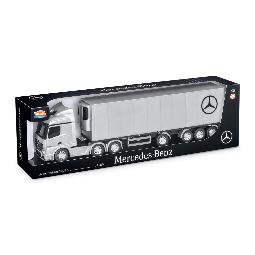 Caminhão Infantil Menino Miniatura Mercedes Benz Actros Baú Refrigerado em Oferta na Shopee