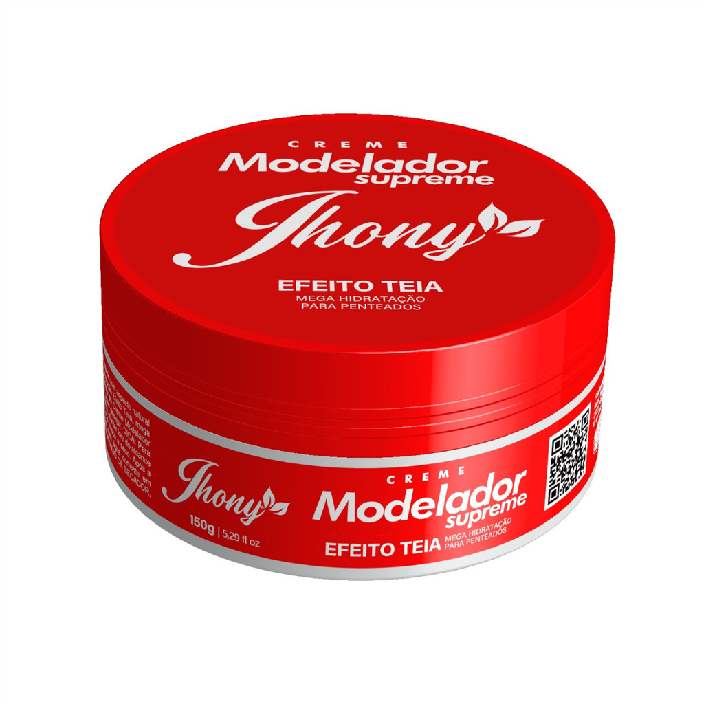 CREME MODELADOR SUPREME EFEITO TEIA - JHONY 150G | CONTROLE, DEFINIÇÃO E HIDRATAÇÃO