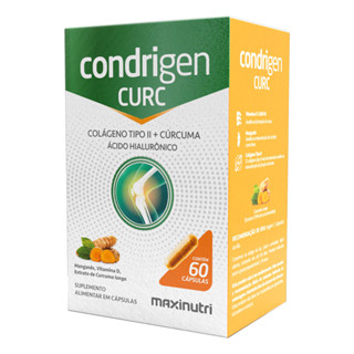 Condrigen Curc Colágeno Tipo 2 + Cúrcuma e Ácido Hialurônico 60 Cáps Maxinutri em Oferta na Shopee