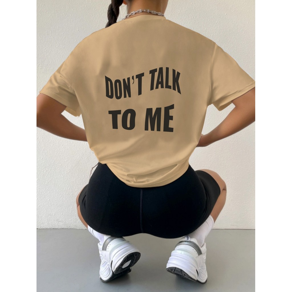 Camiseta Oversized Unissex Plus Size Streetwear Aesthetic Academia Estampada Frase Don't Talk To Me