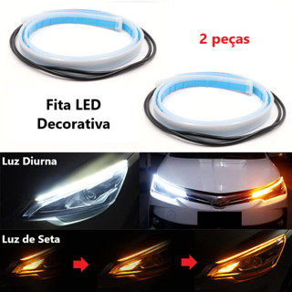 M2331 - Kit 2 peças Fita Led 60 cm DRL 3000k 6000k Flexivel Farol E Seta lulu em Oferta na Shopee