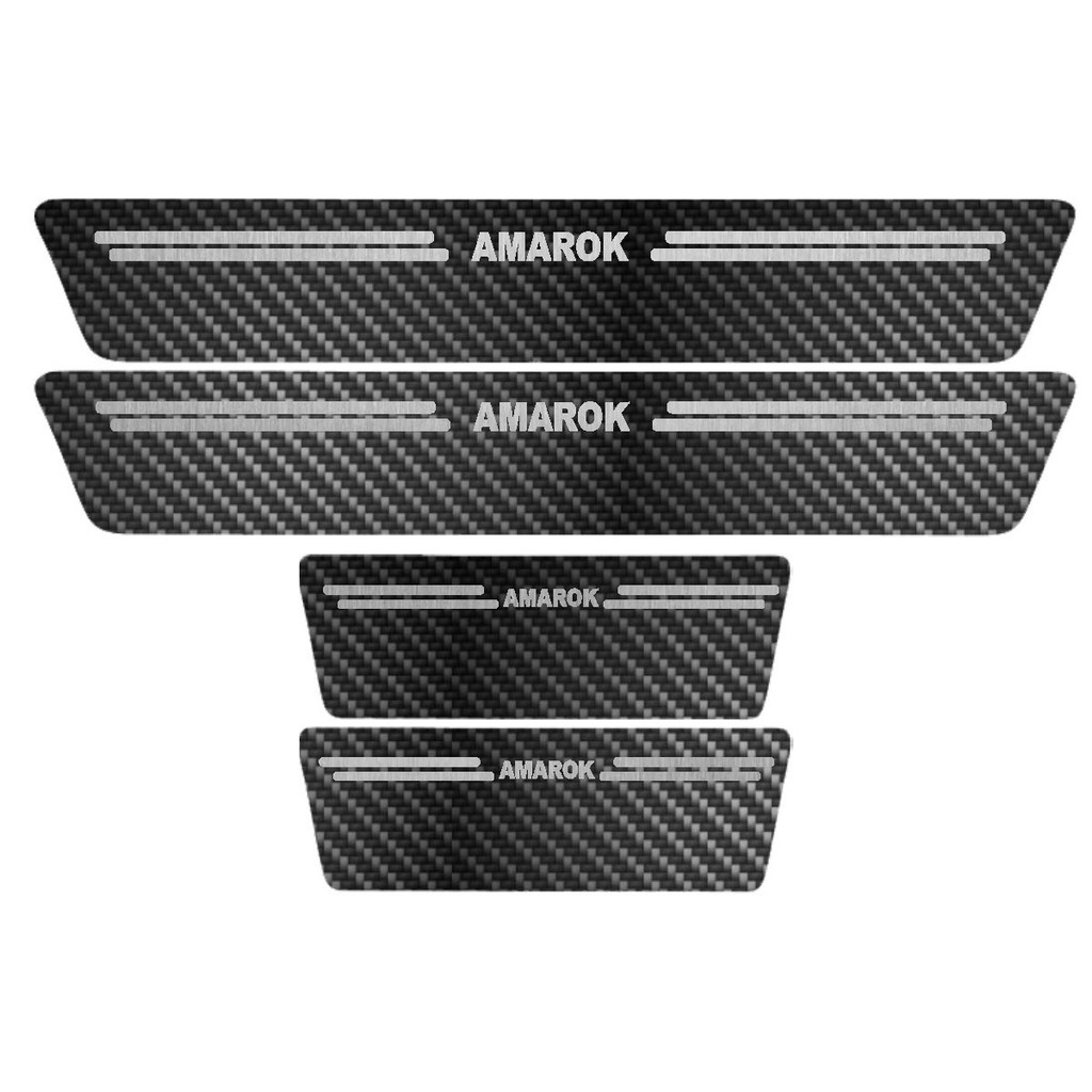 Kit Soleira Protetora Porta Premium Aço Carbono Amarok