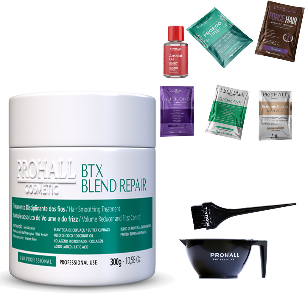 BTX Blend Repair Prohall 300g Tratamento Disciplinante + Absolut oil 7ml + 2 saches