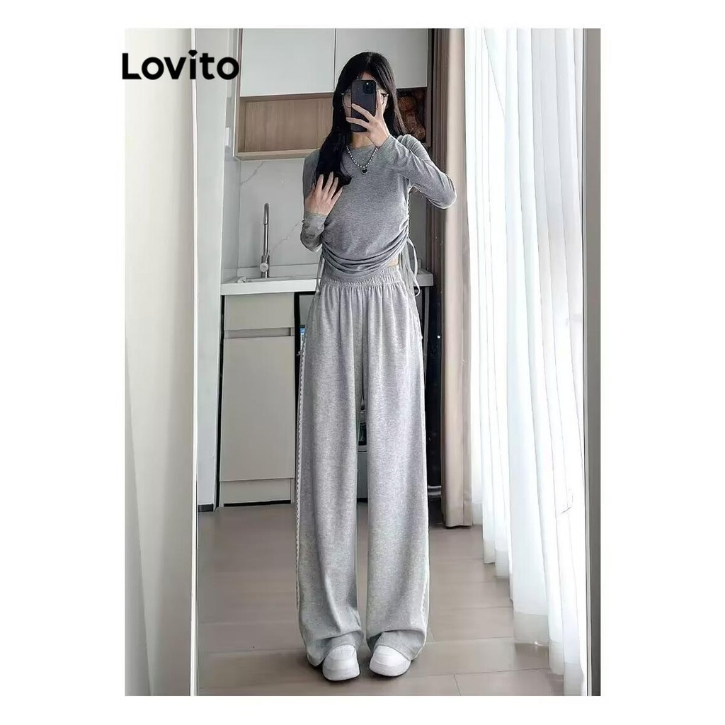 (Trendy) Lovito Calça Casual Calça Arco Simples Para Mulheres LNA67117 - Women Clothes