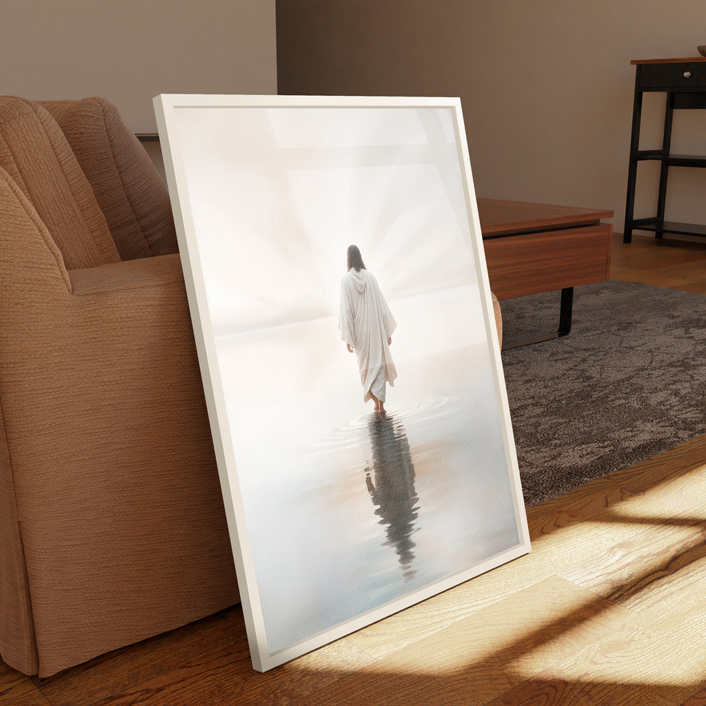 Quadro Decorativo Jesus Sobre Águas 70X50 Com Acabamento Escolher em Oferta na Shopee