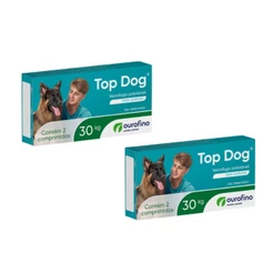 02 Vermífugo Para Cães Top Dog 30kg 2 Comprimidos Giárdia
