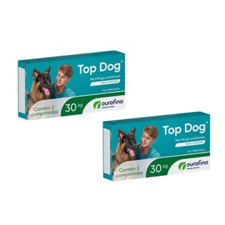 02 Vermífugo Para Cães Top Dog 30kg 2 Comprimidos Giárdia em Oferta na Shopee