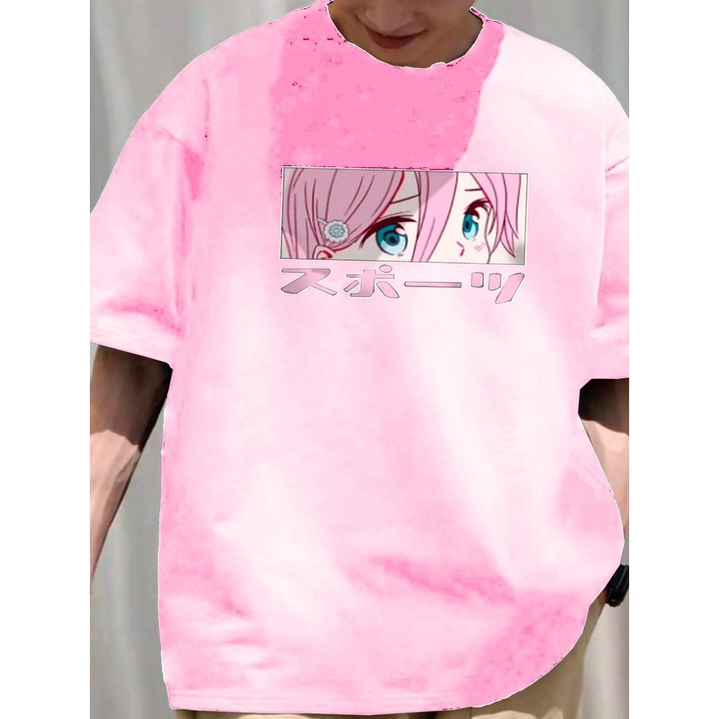 Camiseta Estampada Anime T-shirt Oversized Unissex Larga Moda Casual Conforto Premium