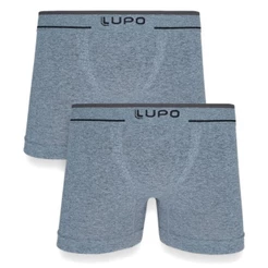 Kit 2 Cuecas Boxer Lupo Microfibra Sem Costura - Cinza