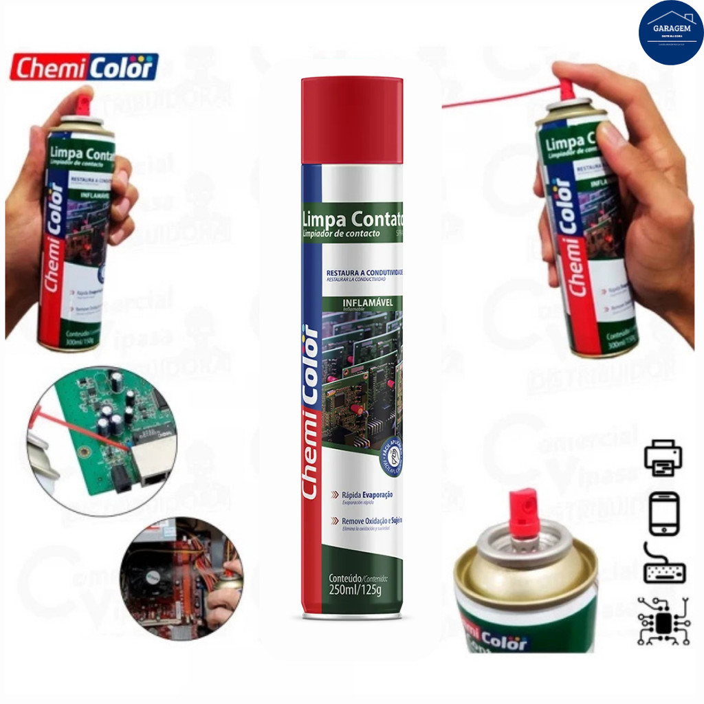 Spray Limpa Contato Elétrico 250ml Chemicolor – PC, Placas, Disjuntores em Oferta na Shopee