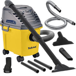 Aspirador De Pó e Água Compacto Portatil 1000W Com Rodas 10 Litros Tekna COMPACT10