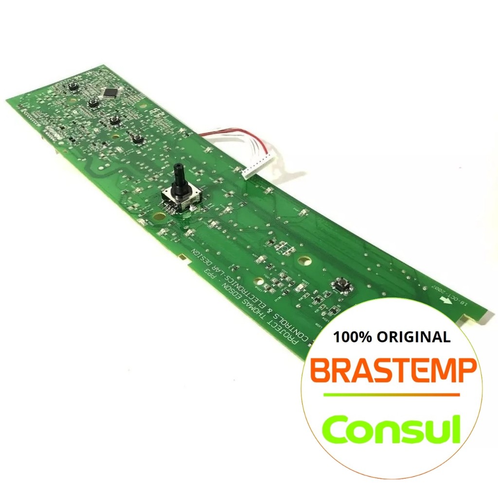 PLACA DE INTERFACE LAVADORA BRASTEMP ATIVE 11KG BIVOLT ORIGINAL - BWB11AB - BWL11AB - BWL11AR