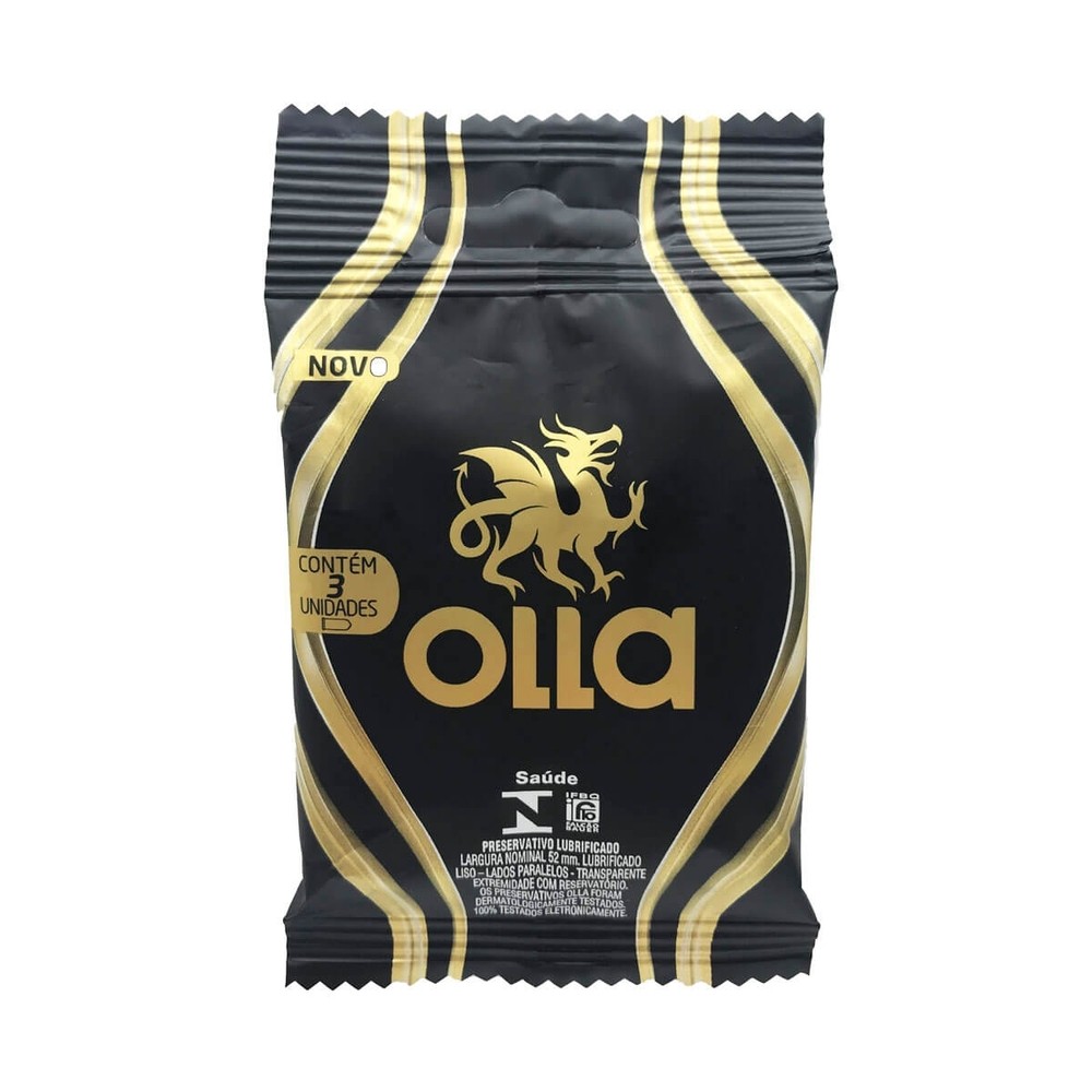 Preservativo Lubrificado 3 Unidades - Olla em Oferta na Shopee