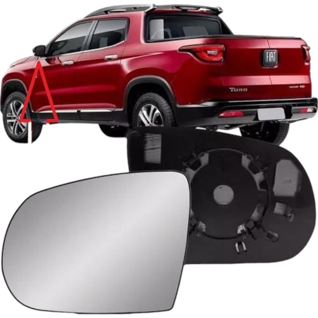Lente De Vidro Espelho Com Base Retrovisor Esquerdo Toro - LADO ESQUERDO (MOTORISTA)