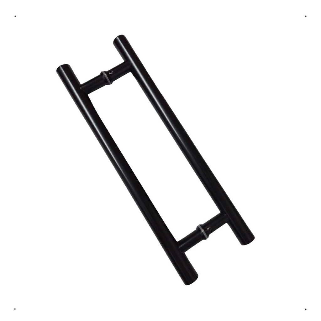 Puxador Porta Pivotante Vidro Alumínio Portão Social Garagem Madeira Aço Inox 304 45cm Preto Fosco