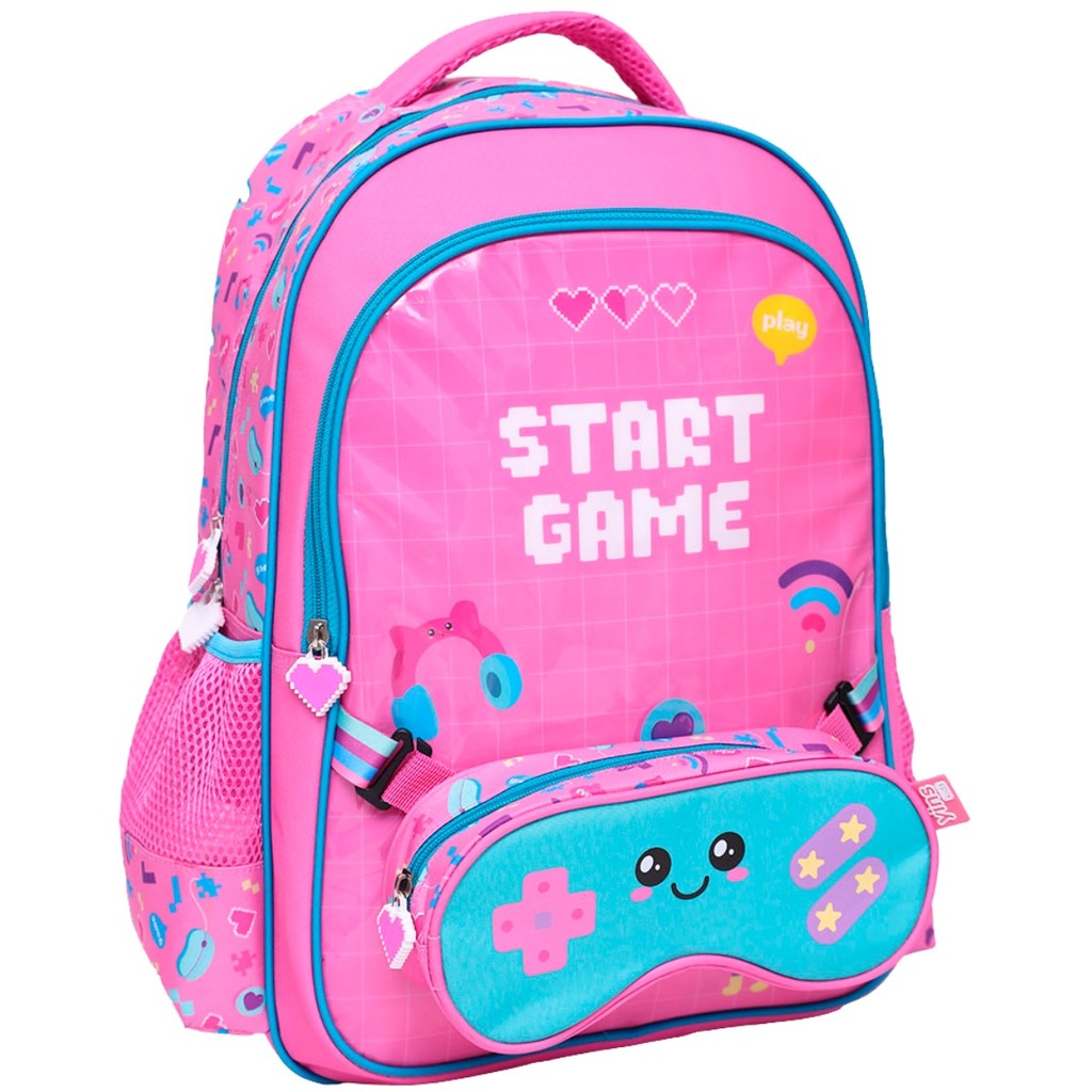 Kit Mochila Costas 17" Gamer Girl E Estojo Infantil Escolar