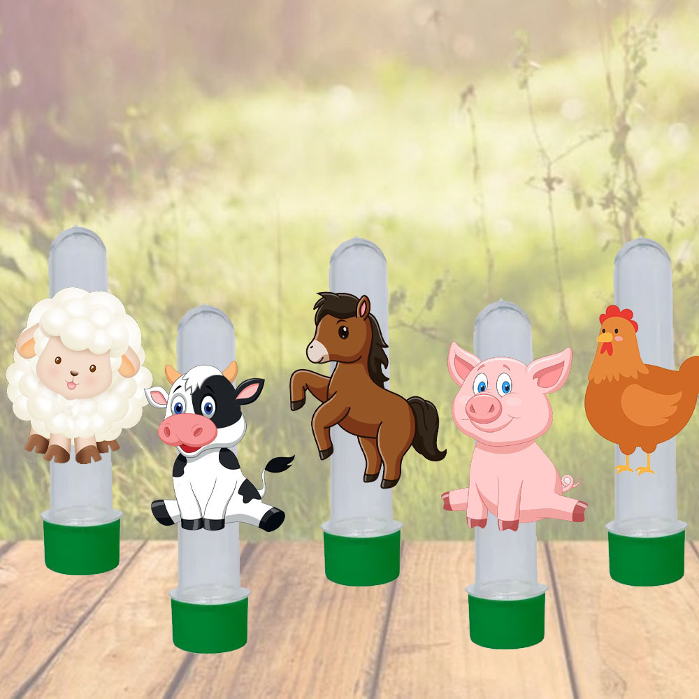 Kit com 10, 20 ou 30 Tubetes Personalizado Para aniversário Fazendinha