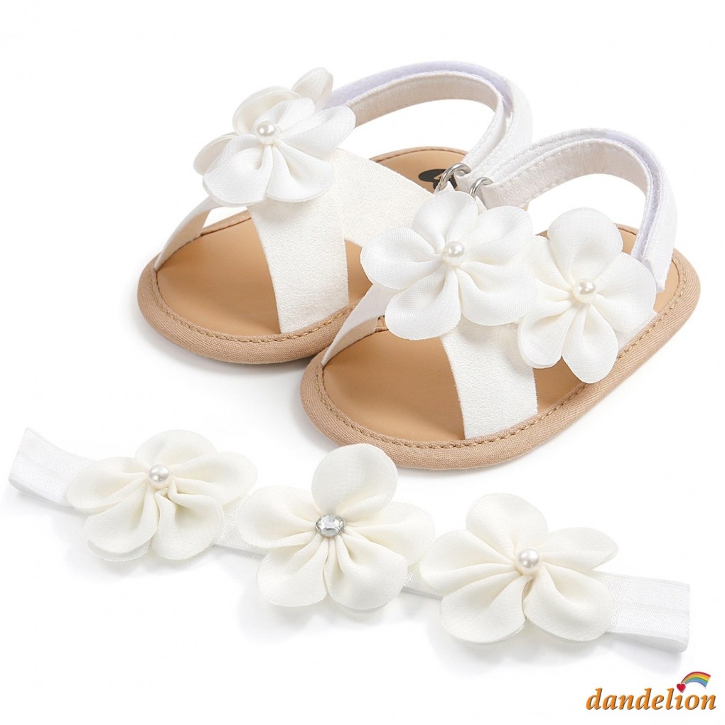 Sandálias De Verão Para Bebês Meninas , Lindas Flores Grandes , Planas , Sola Antiderrapante , Sapatos Infantis Primeiro em Oferta na Shopee