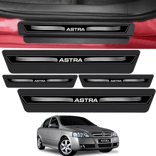 Kit 8 Peças Adesivo Soleira Porta Astra 99 00 Á 2011 - Preto
