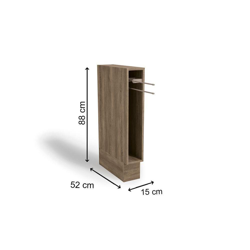 Detalhes do Módulo Cozinha Kappesberg Maxxi Nicho Toalheiro G740 c/ Tampo 15cm Nogal