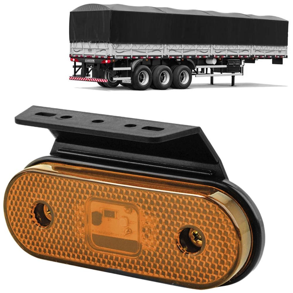 Lanterna Lateral Led Amarela Para Carreta 12V/24V Com Suporte Móvel IVA L3016AM em Oferta na Shopee