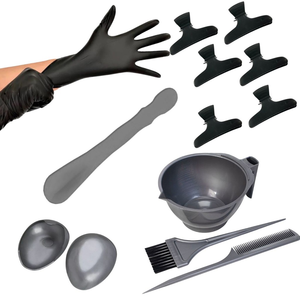 Kit Tintura Coloração Piranha Pincel Pente Tigela e Luvas em Oferta na Shopee