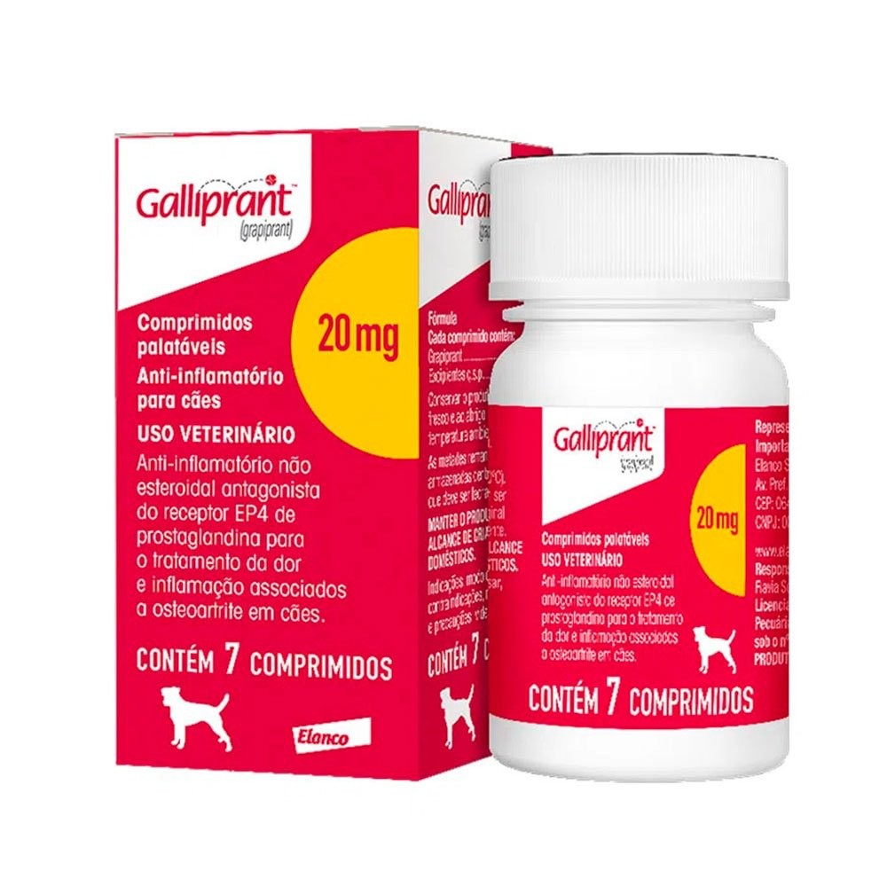 Galliprant 20mg Anti-Inflamatório Elanco 7 Comprimidos em Oferta na Shopee