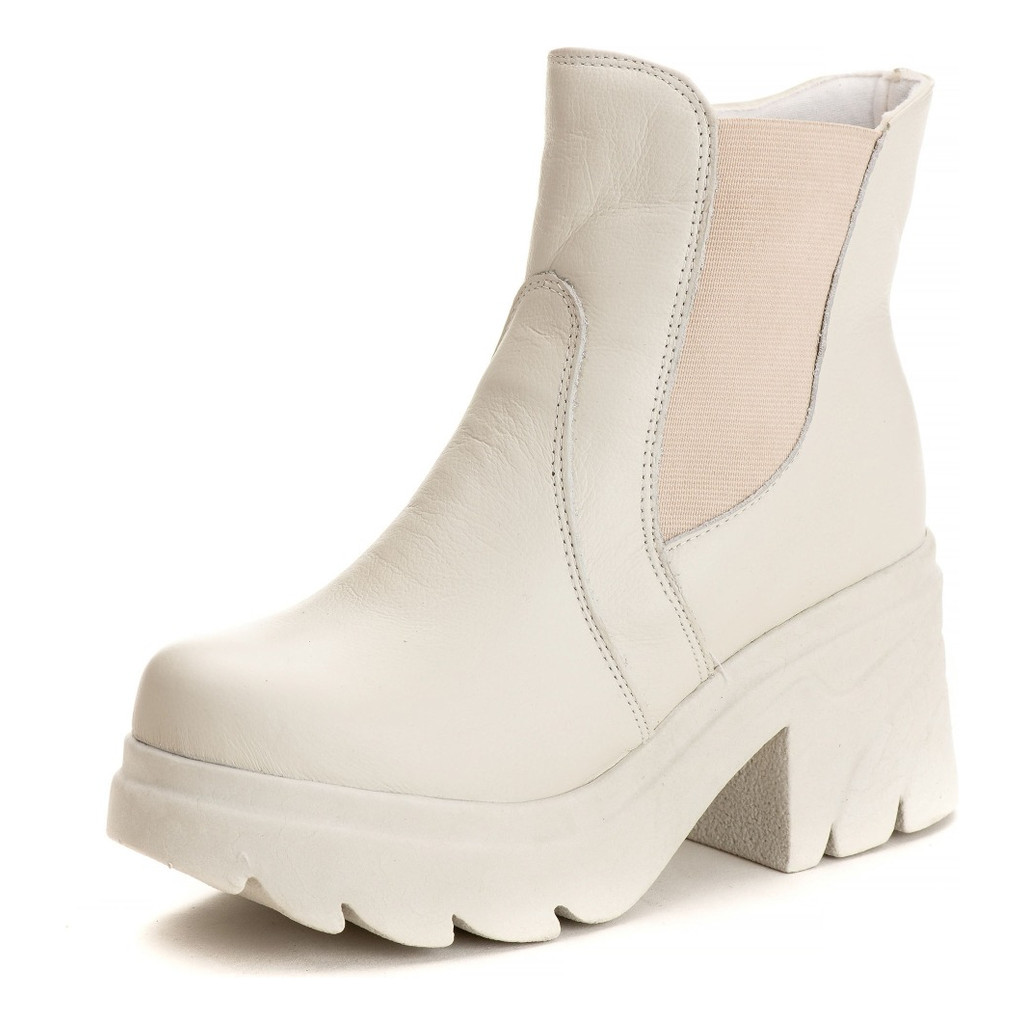 Bota Coturno Couro Lisa Feminina Sola Tratorada Robusta