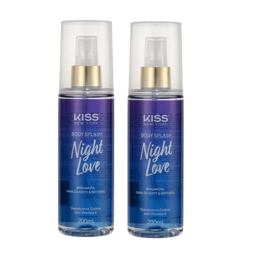 Kit 2x Body Splash Kiss New York Night Love 200ml