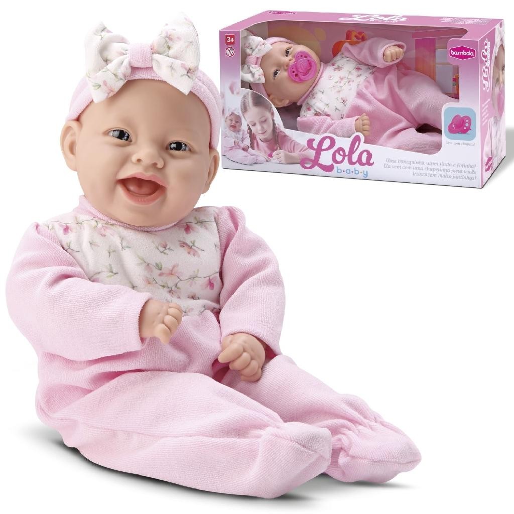 Boneca Lola Baby Com Chupeta Rosa Bebê Menina Brinquedo Infantil  Bambola