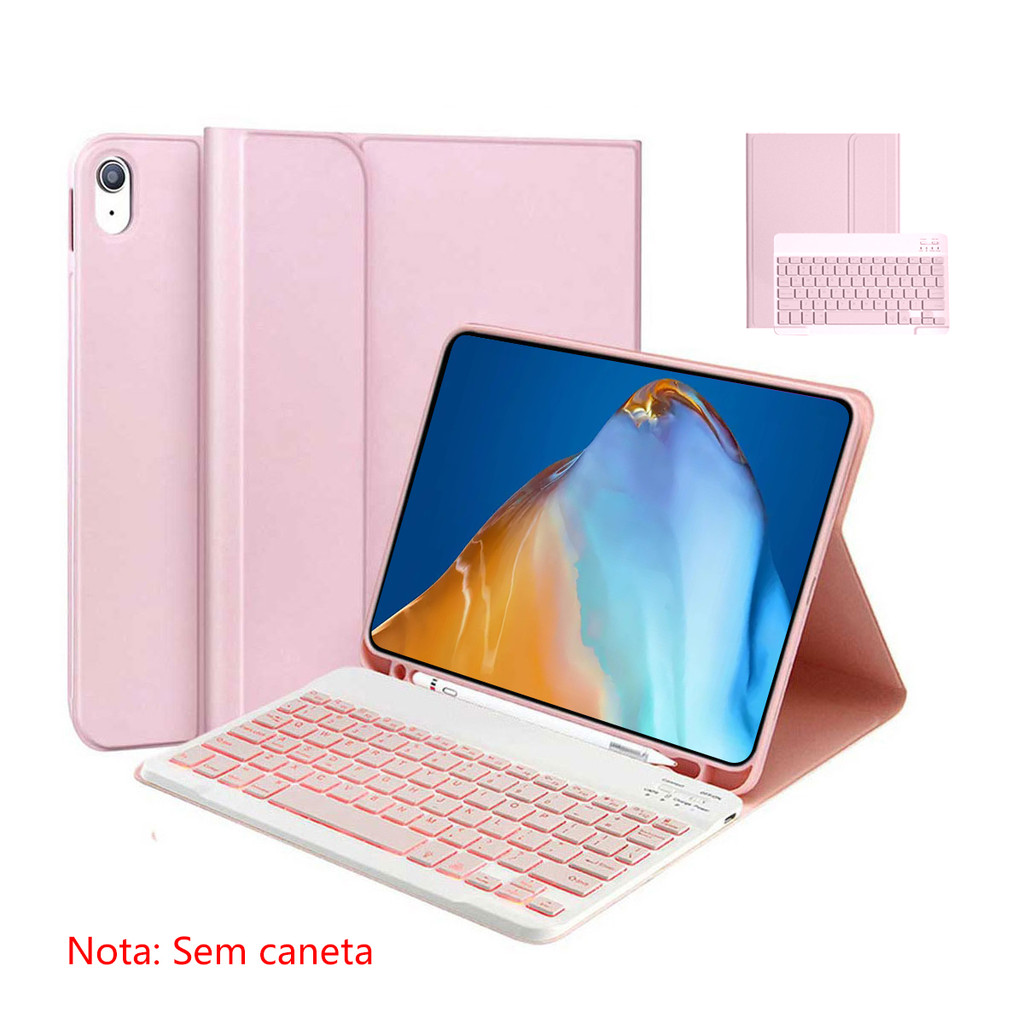 capa com teclado iluminado para iPad 10 11 Geração, air4 air5, mini 1 2 3 4 5 6, 2018-2024 ipad pro 11inch em Oferta na Shopee