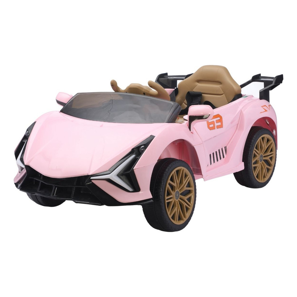 Carro Elétrico Infantil, 12V, com Controle Remoto, Capacidade 25Kg, USB, Farol, Rosa em Oferta na Shopee